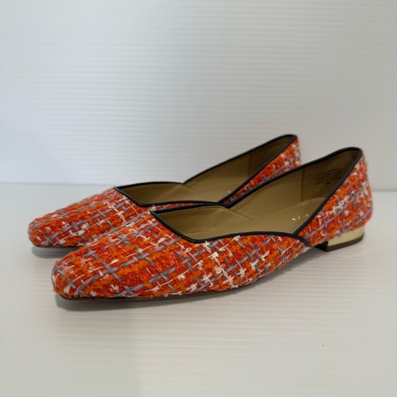 Ann Taylor Vibrant Orange Tweed Flats Size 6 - Picture 2 of 15